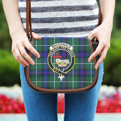 MacDonald of the Isles Hunting Modern Tartan Crest Saddle Bag