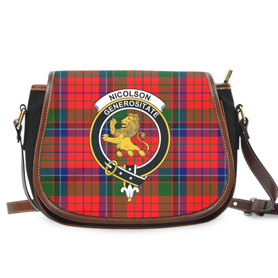 Nicolson Modern Tartan Crest Saddle Bag