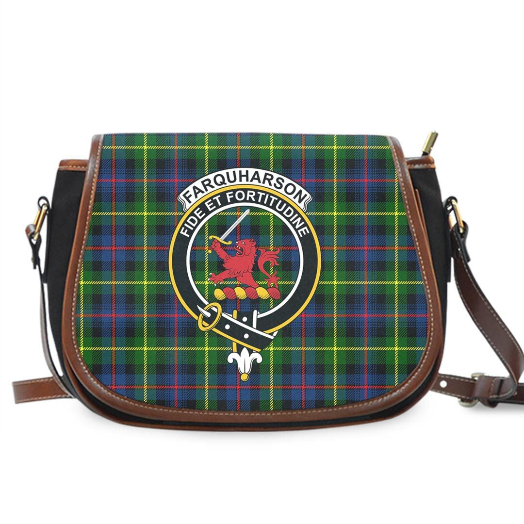 Farquharson Modern Tartan Crest Saddle Bag