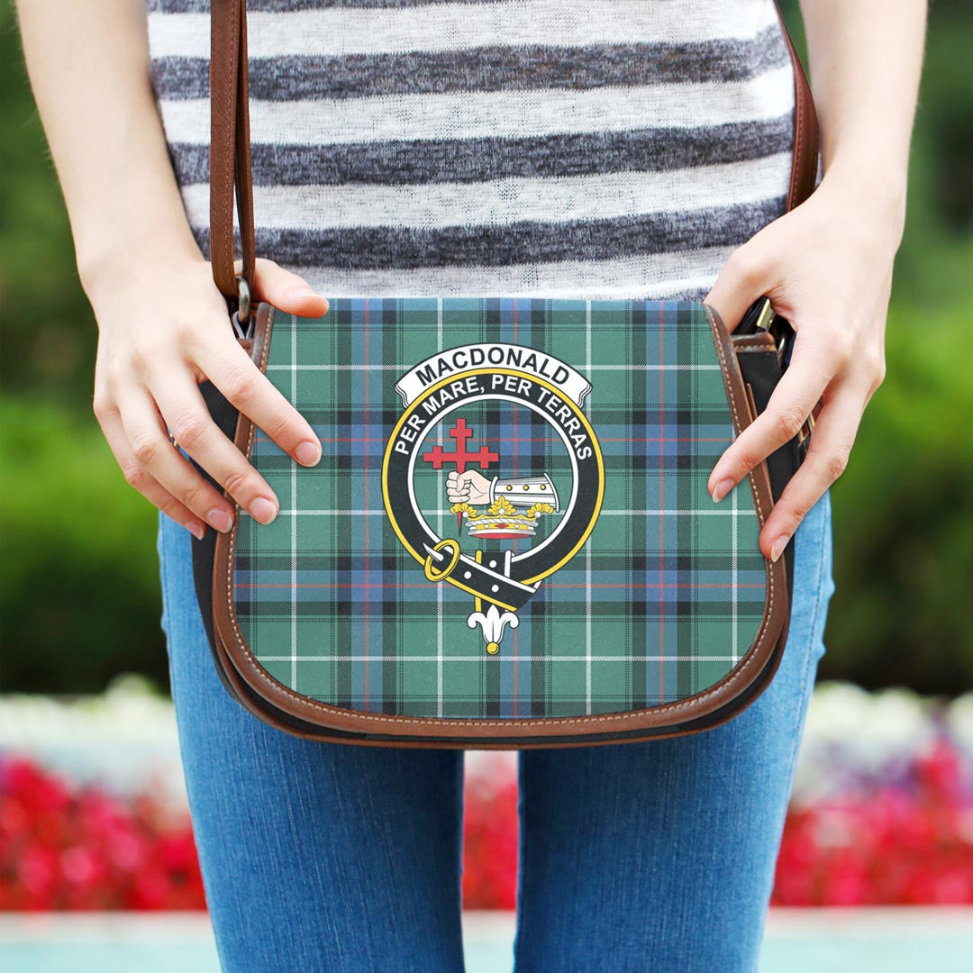 MacDonald of the Isles Hunting Ancient Tartan Crest Saddle Bag