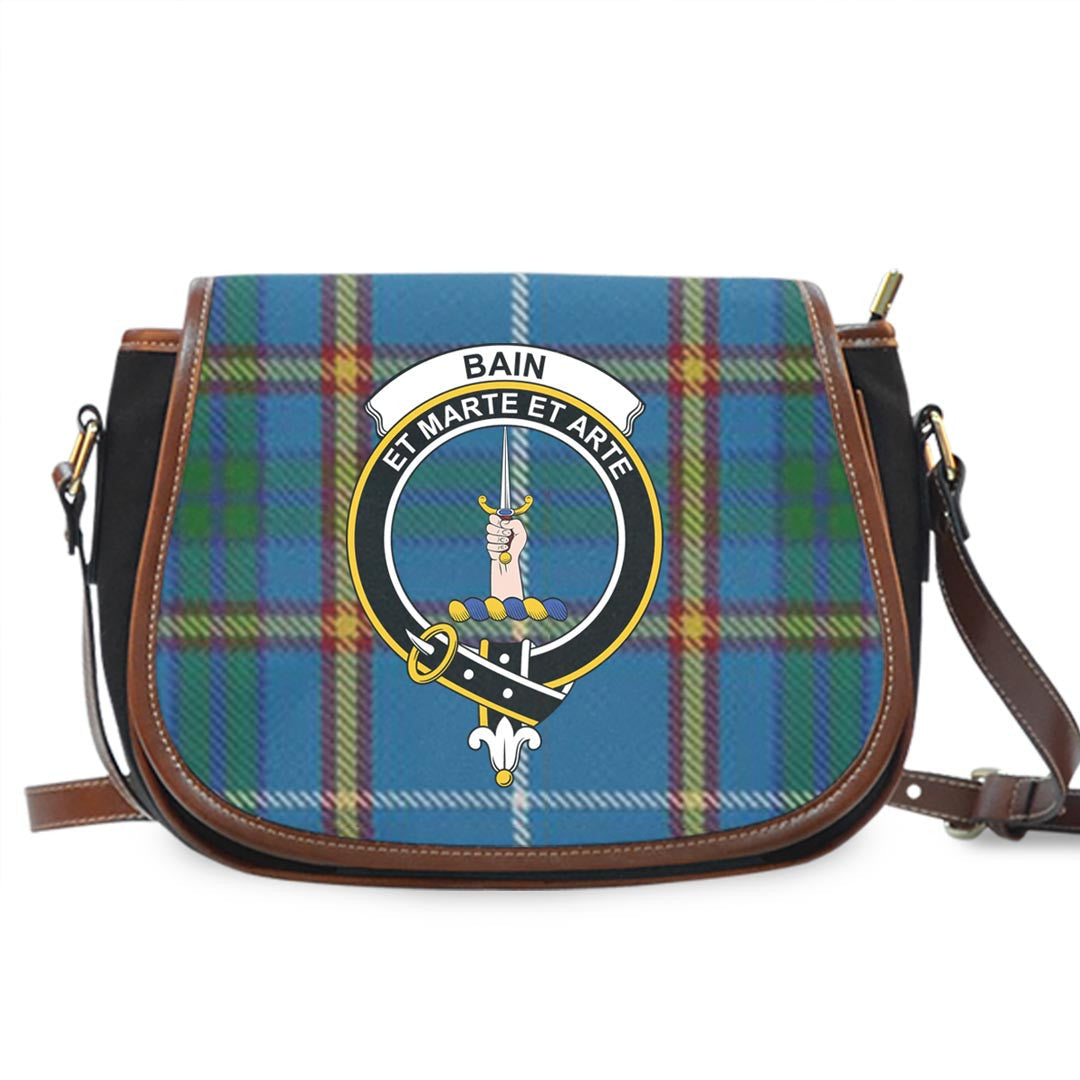 Bain Tartan Crest Saddle Bag