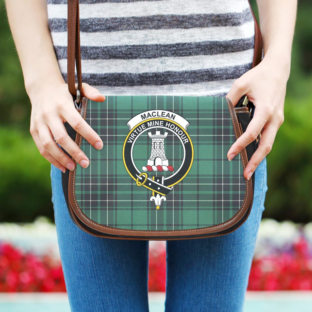 MacLean Hunting Tartan Crest Saddle Bag