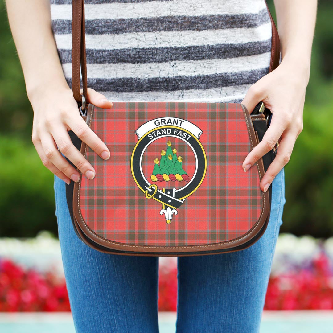 Grant Weathered Tartan Crest Saddle Bag