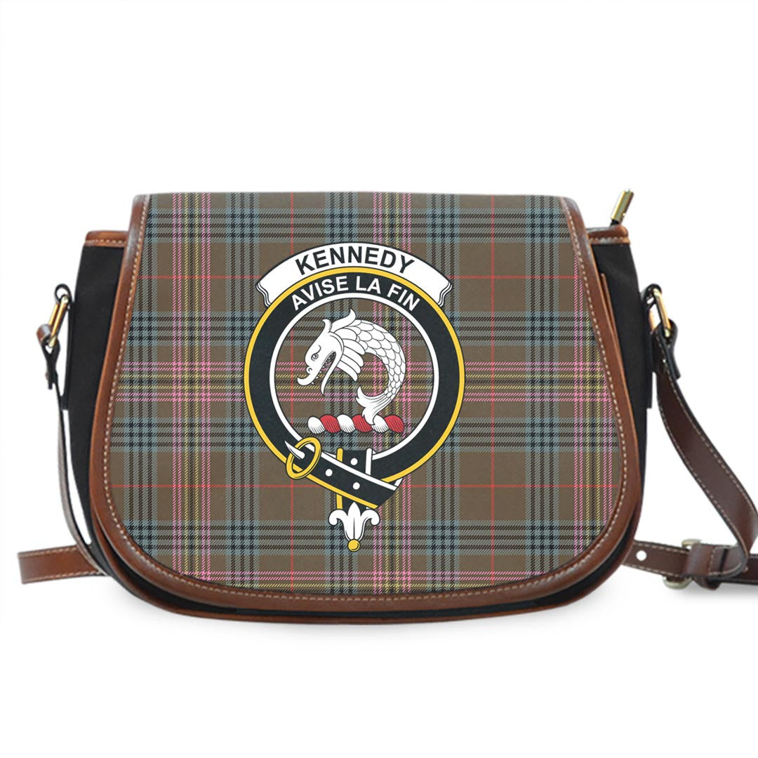 Kennedy Weathered Tartan Crest Saddle Bag