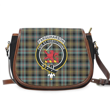 Farquharson Weathered Tartan Crest Saddle Bag