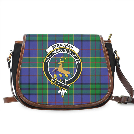 Strachan Tartan Crest Saddle Bag