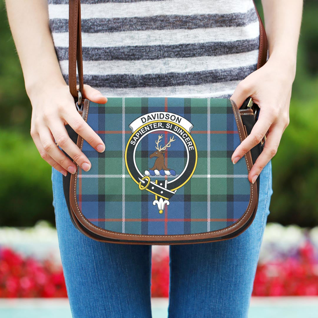 Davidson of Tulloch Tartan Crest Saddle Bag