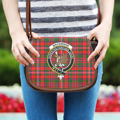 MacKinnon Modern Tartan Crest Saddle Bag