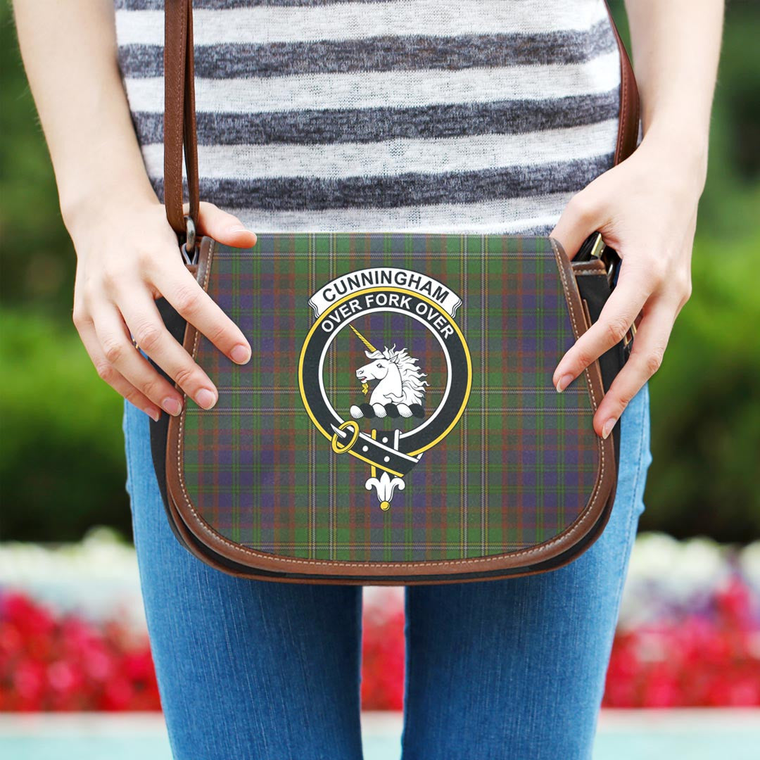 Cunningham Hunting Modern Tartan Crest Saddle Bag