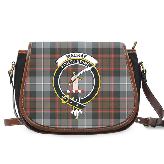 MacRae Hunting Weathered Tartan Crest Saddle Bag