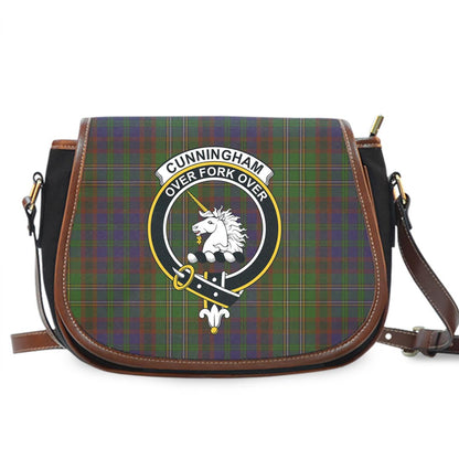 Cunningham Hunting Modern Tartan Crest Saddle Bag