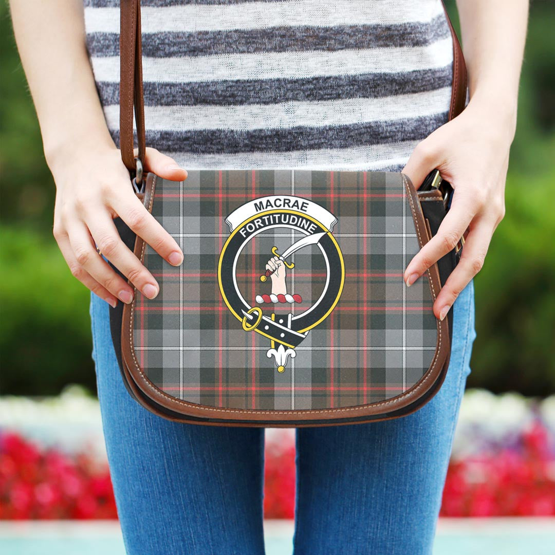 MacRae Hunting Weathered Tartan Crest Saddle Bag