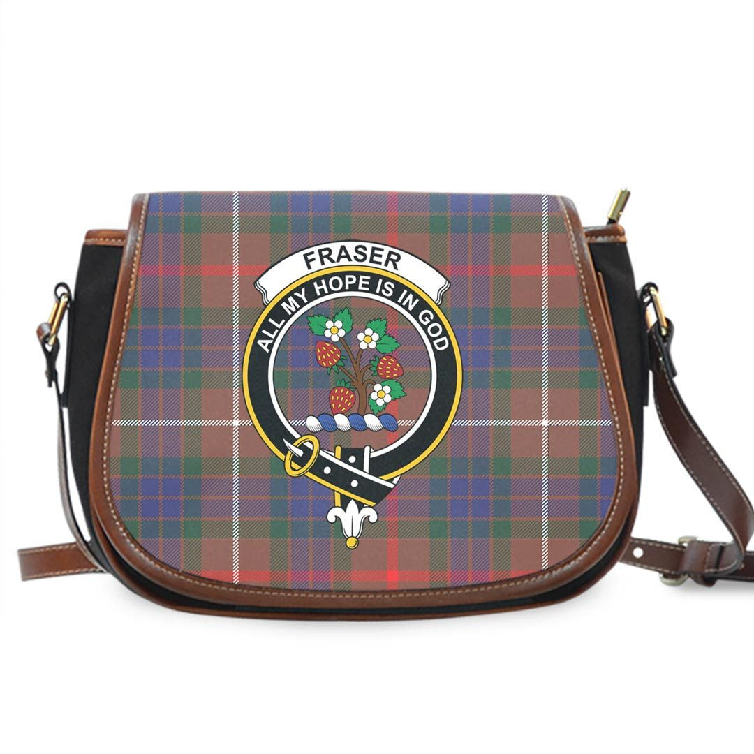 Fraser Hunting Modern Tartan Crest Saddle Bag