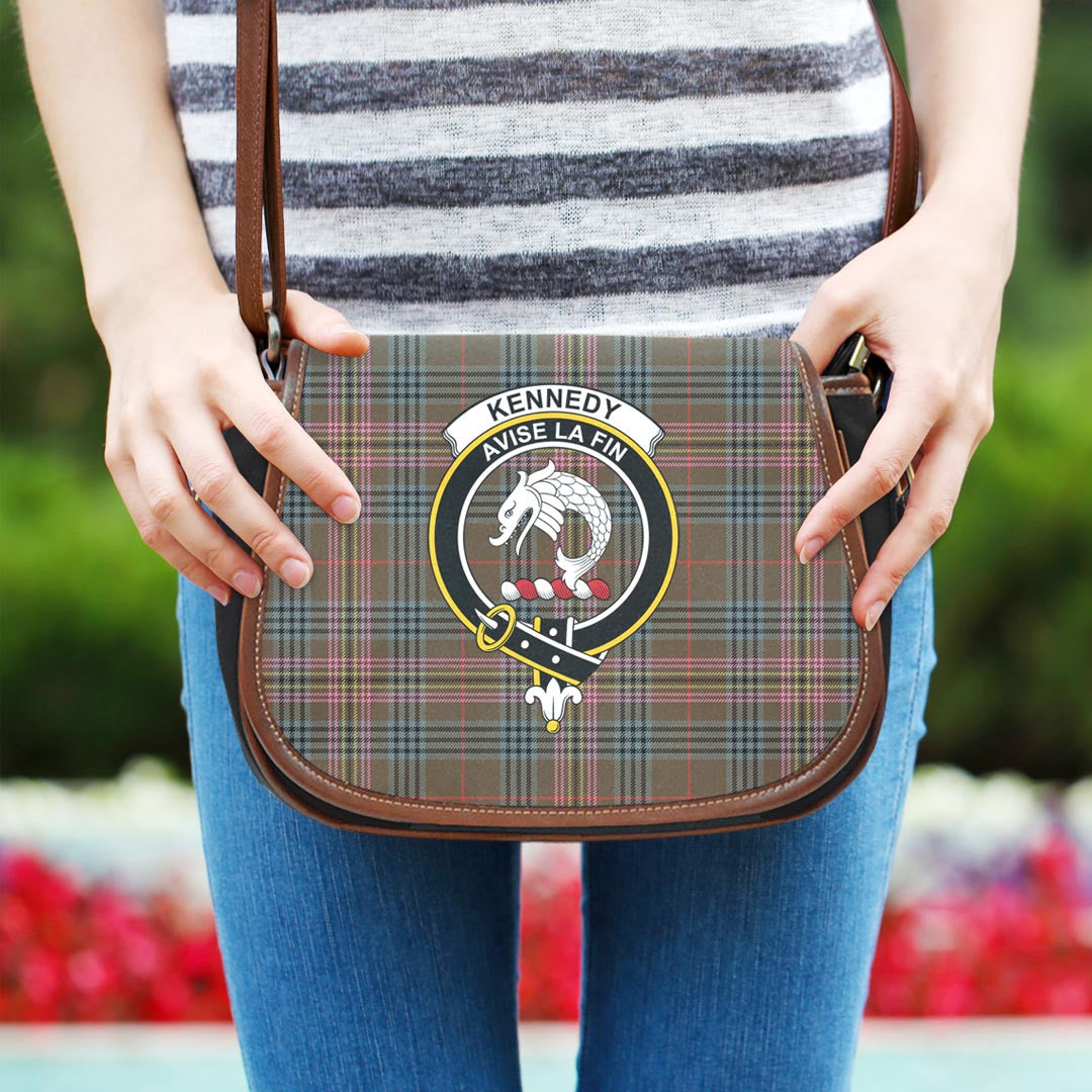 Kennedy Weathered Tartan Crest Saddle Bag