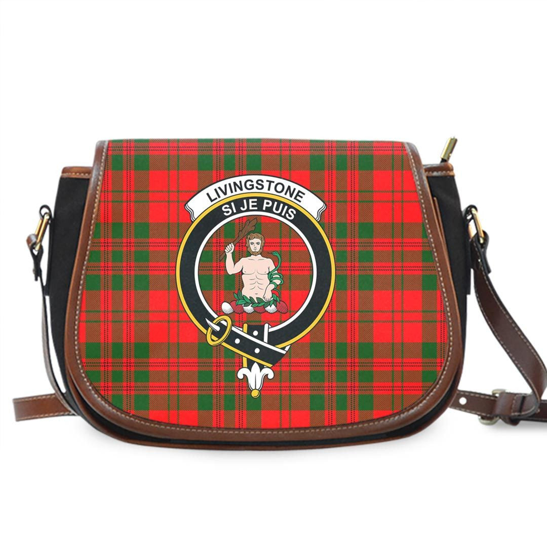 Livingstone Modern Tartan Crest Saddle Bag