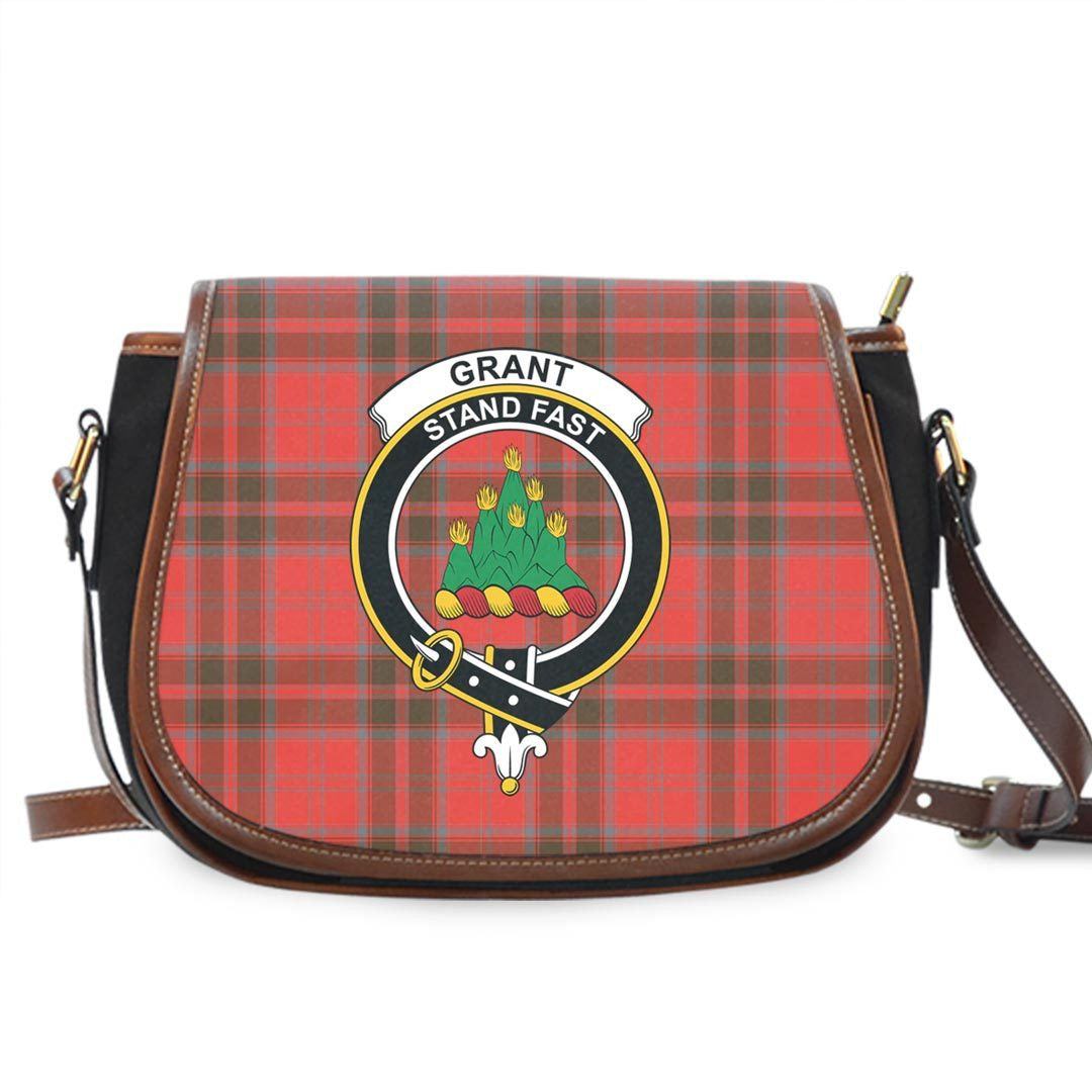 Grant Weathered Tartan Crest Saddle Bag