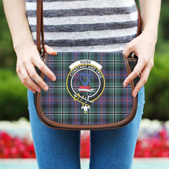 Rose Hunting Modern Tartan Crest Saddle Bag