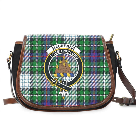 MacKenzie Dress Modern Tartan Crest Saddle Bag