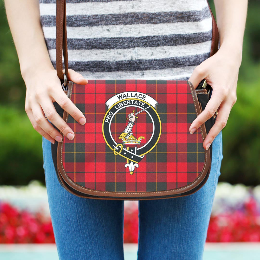 Wallace Weathered Tartan Crest Saddle Bag