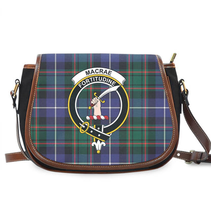 MacRae Hunting Modern Tartan Crest Saddle Bag