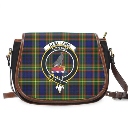 Clelland Modern Tartan Crest Saddle Bag