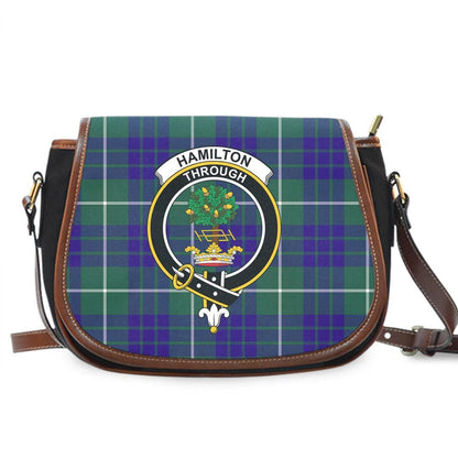 Hamilton Hunting Modern Tartan Crest Saddle Bag