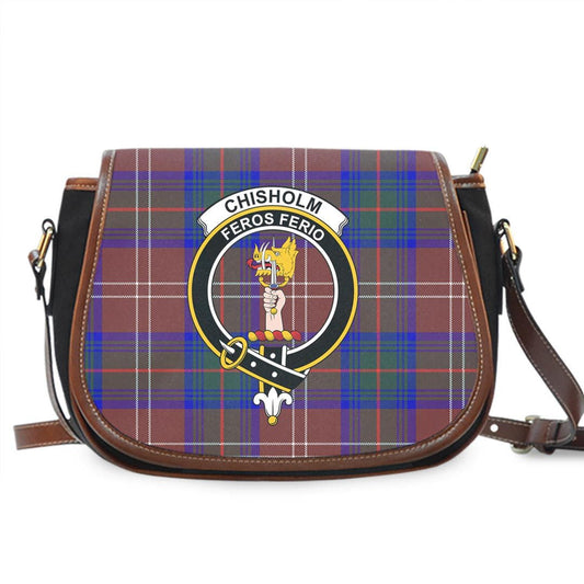 Chisholm Hunting Modern Tartan Crest Saddle Bag