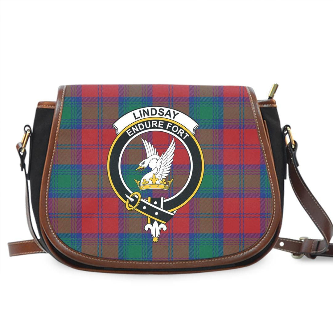 Lindsay Modern Tartan Crest Saddle Bag