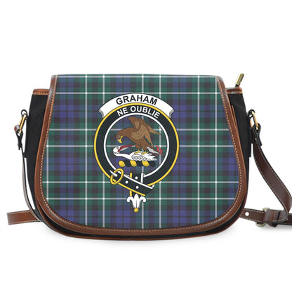 Graham of Montrose Modern Tartan Crest Saddle Bag