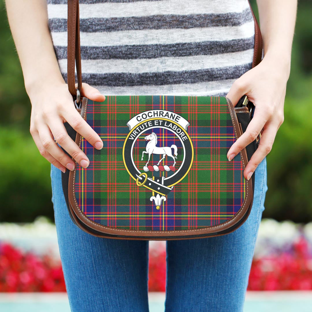 Cochrane Modern Tartan Crest Saddle Bag