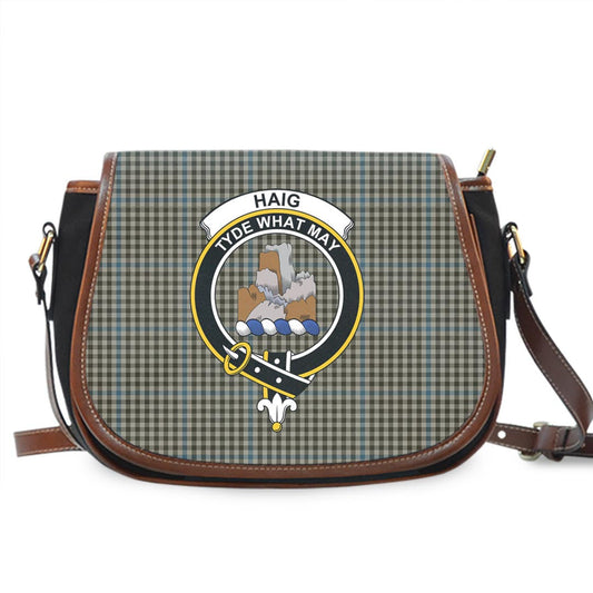 Haig Check Tartan Crest Saddle Bag