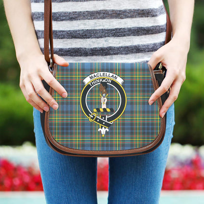 MacLellan Ancient Tartan Crest Saddle Bag