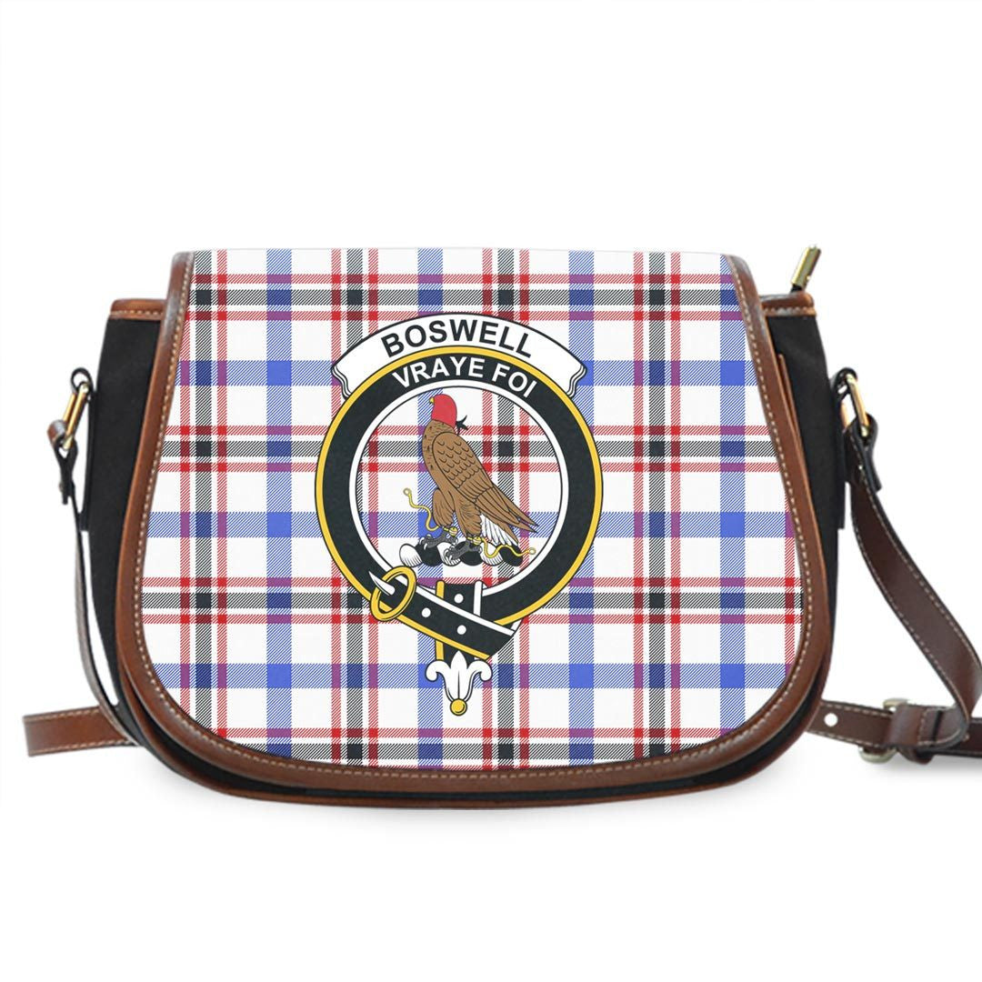 Boswell Modern Tartan Crest Saddle Bag