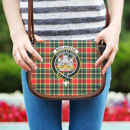 MacLachlan Hunting Modern Tartan Crest Saddle Bag