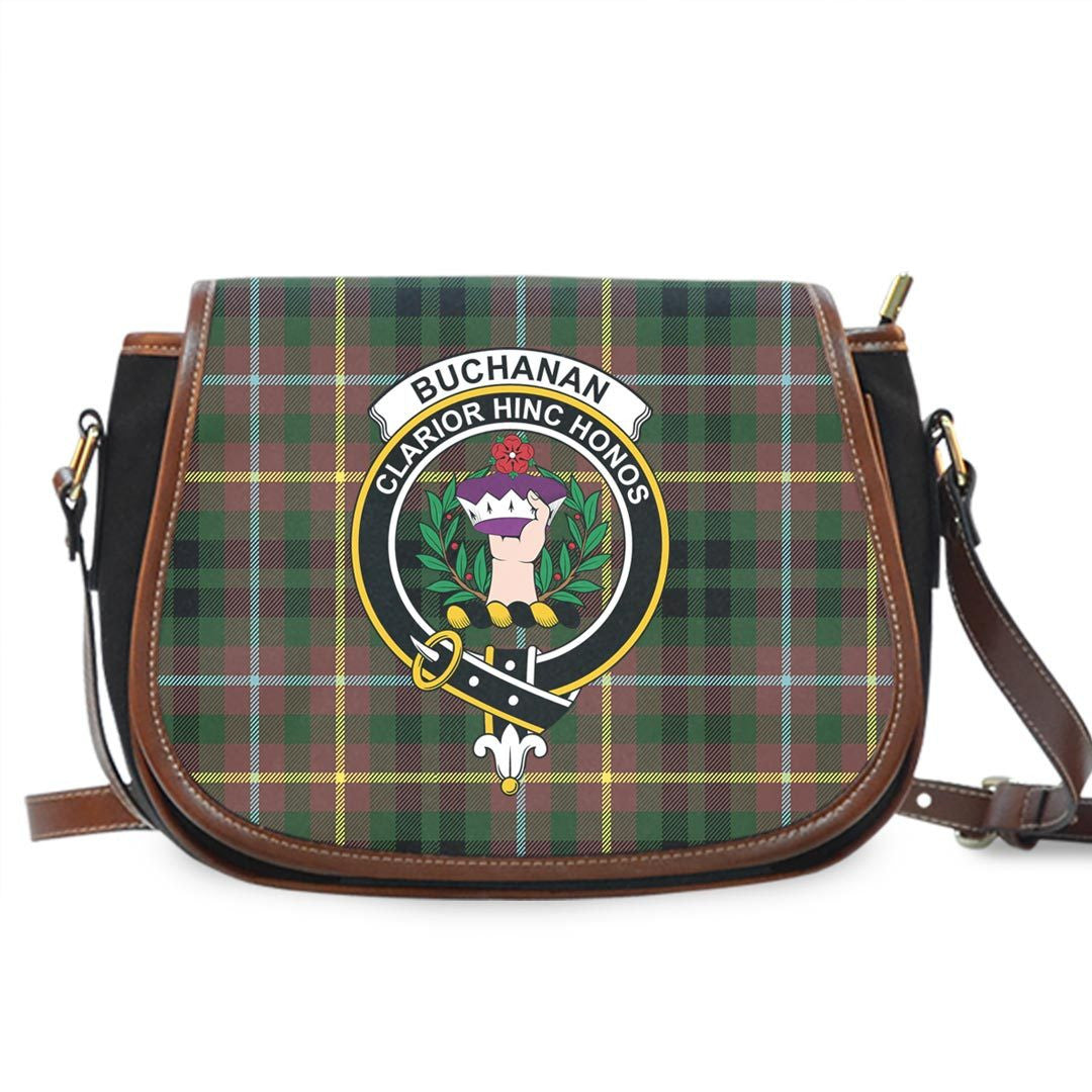 Buchanan Hunting Tartan Crest Saddle Bag