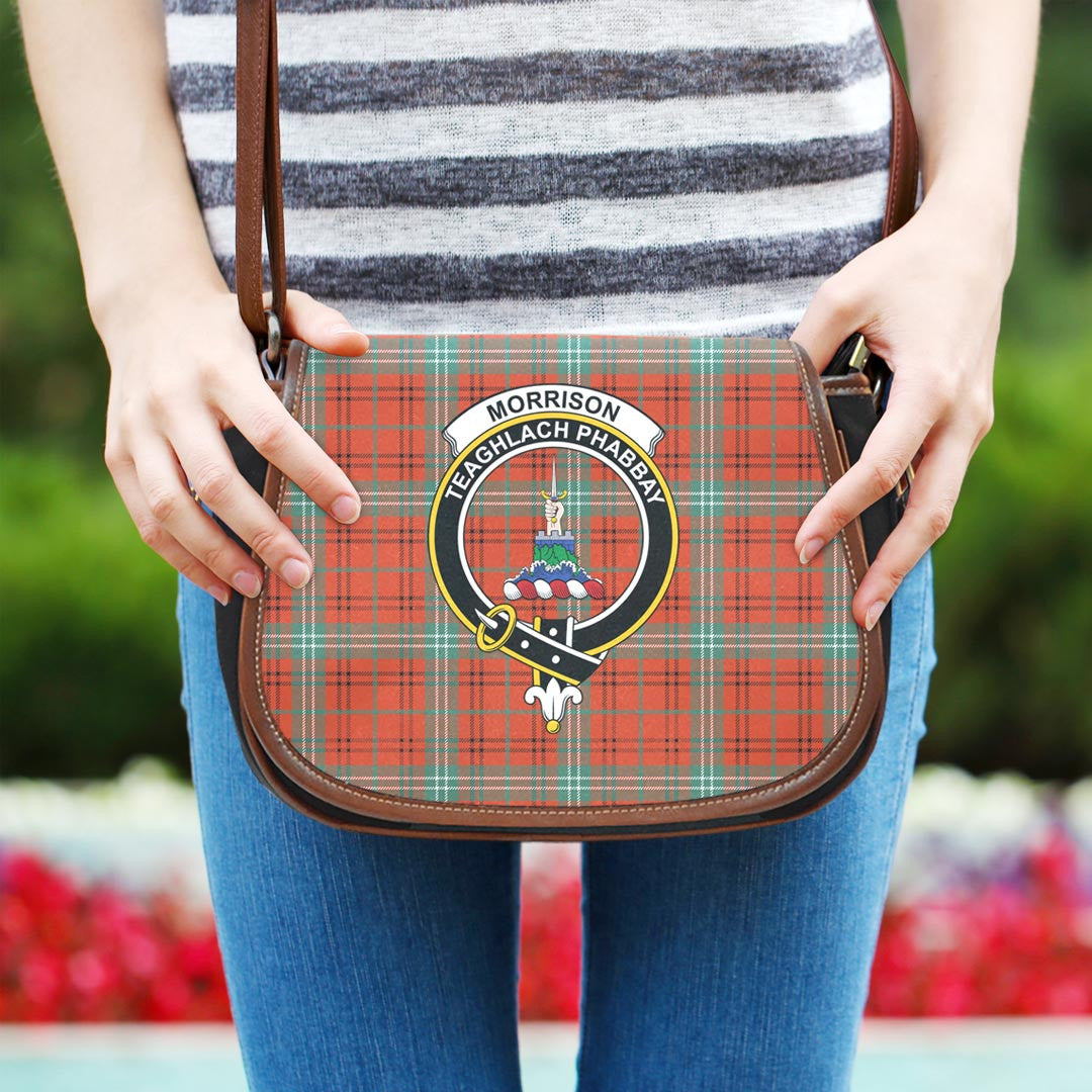 Morrison Red Ancient Tartan Crest Saddle Bag