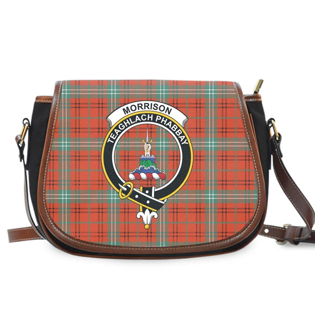 Morrison Red Ancient Tartan Crest Saddle Bag