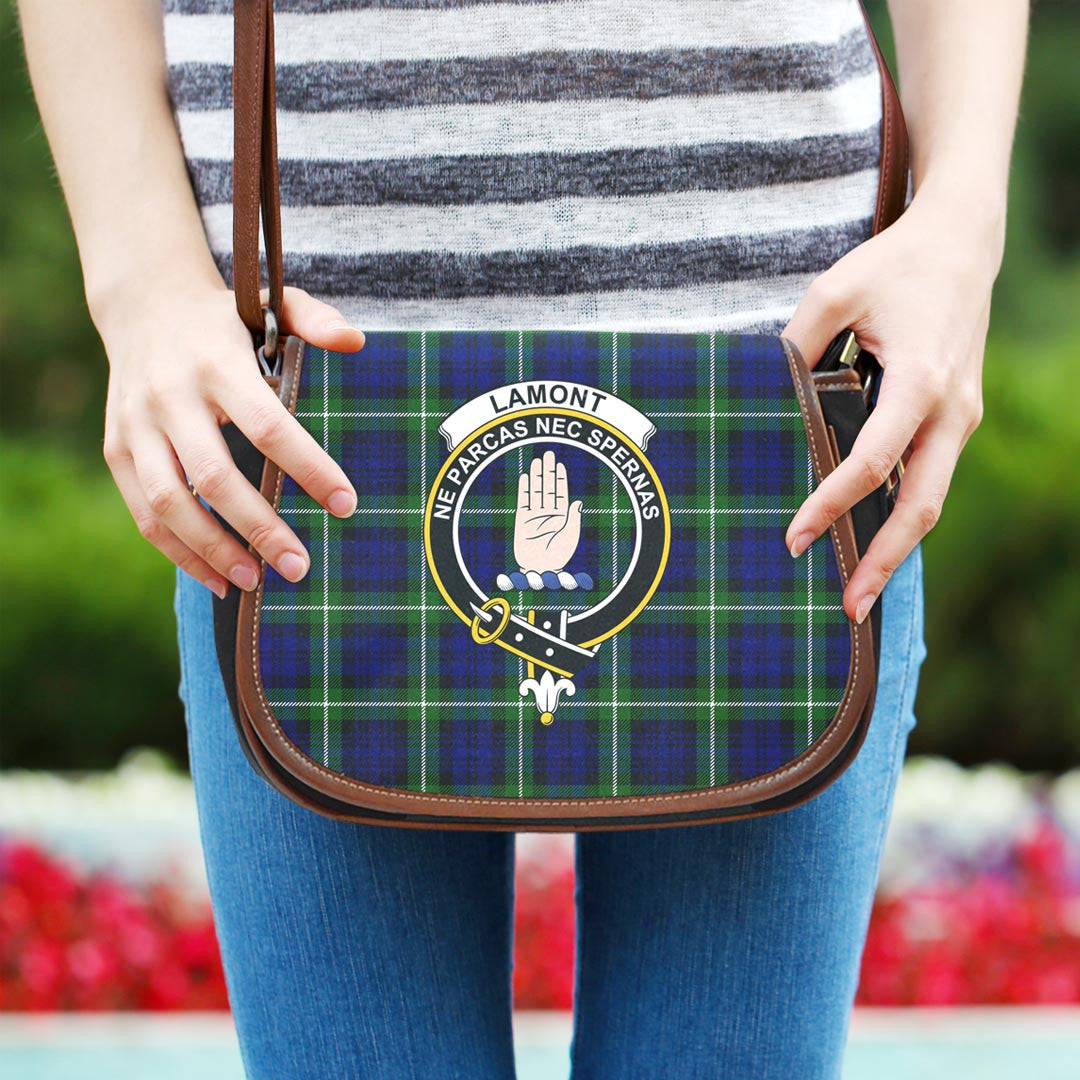 Lamont Modern Tartan Crest Saddle Bag