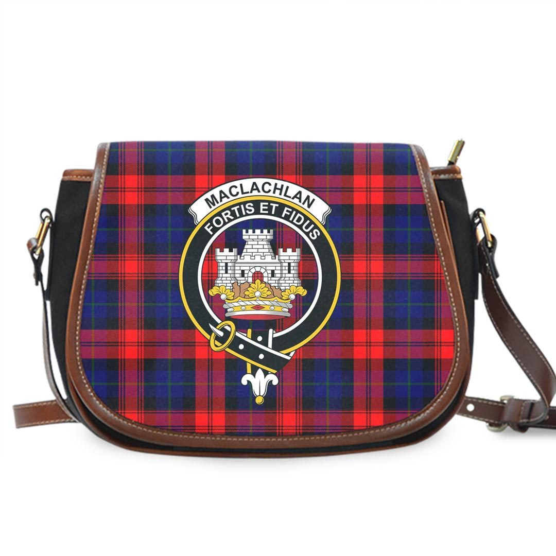 MacLachlan Modern Tartan Crest Saddle Bag