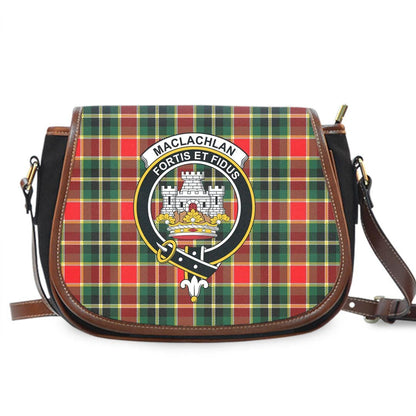 MacLachlan Hunting Modern Tartan Crest Saddle Bag