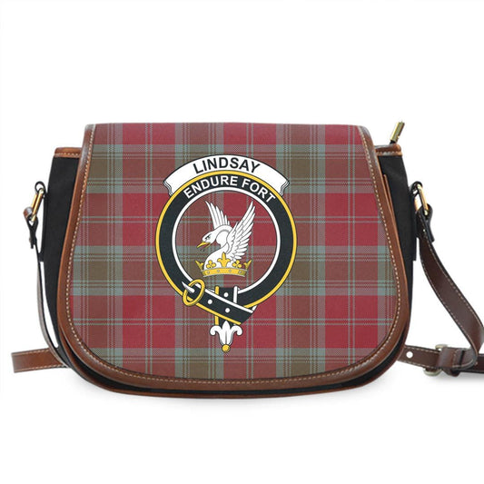 Lindsay Weathered Tartan Crest Saddle Bag