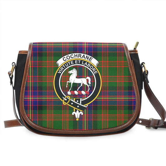 Cochrane Modern Tartan Crest Saddle Bag