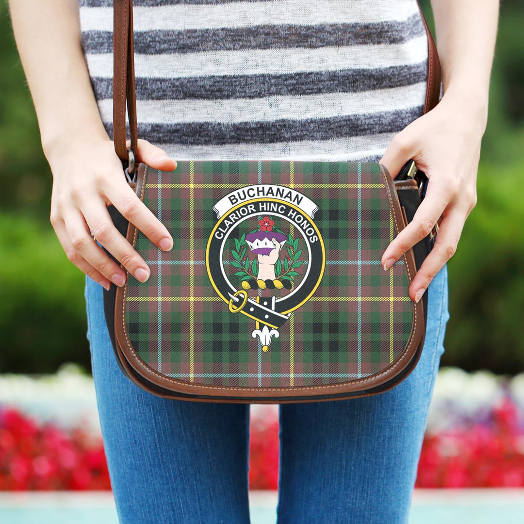 Buchanan Hunting Tartan Crest Saddle Bag