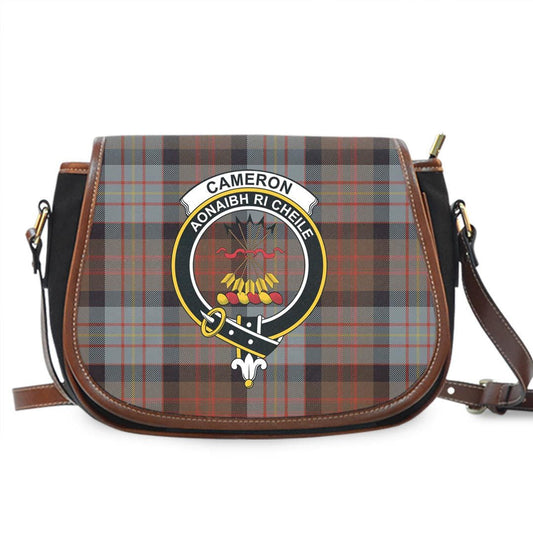 Cameron of Erracht Weathered Tartan Crest Saddle Bag