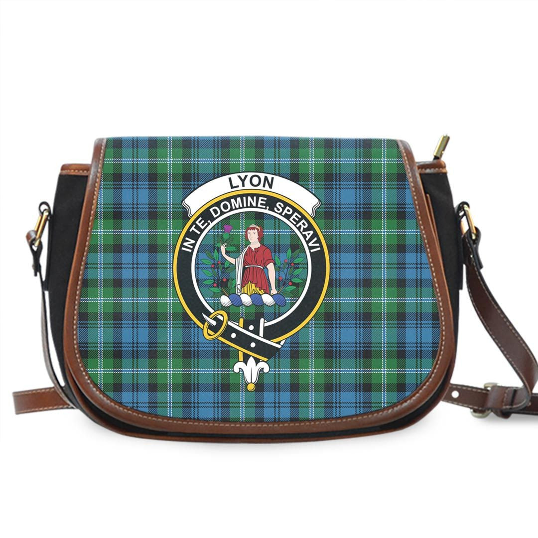 Lyon Tartan Plaid Tartan Crest Saddle Bag