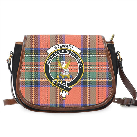 Stewart Royal Ancient Tartan Crest Saddle Bag