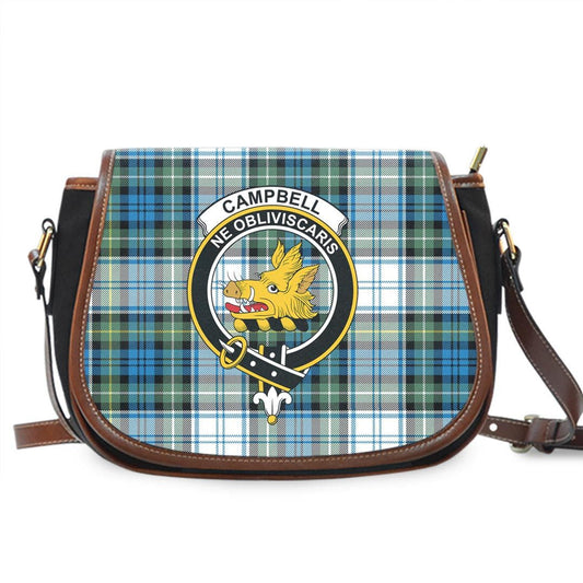 Campbell Dress Tartan Crest Saddle Bag