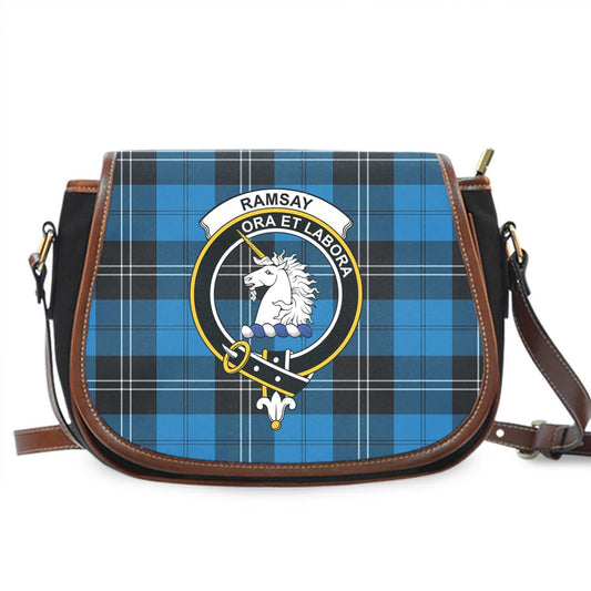 Ramsay Blue Ancient Tartan Crest Saddle Bag