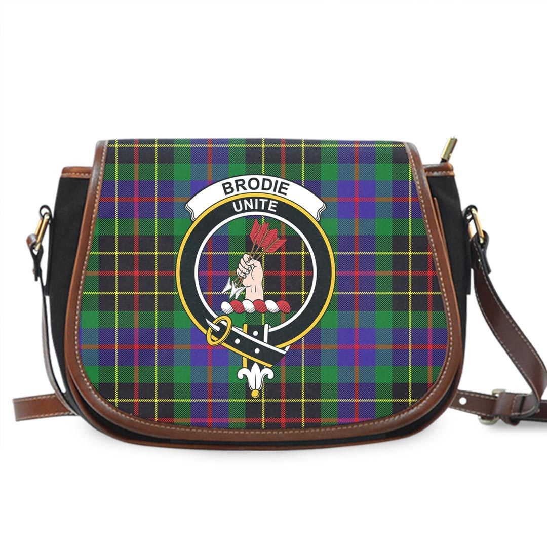 Brodie Hunting Modern Tartan Crest Saddle Bag