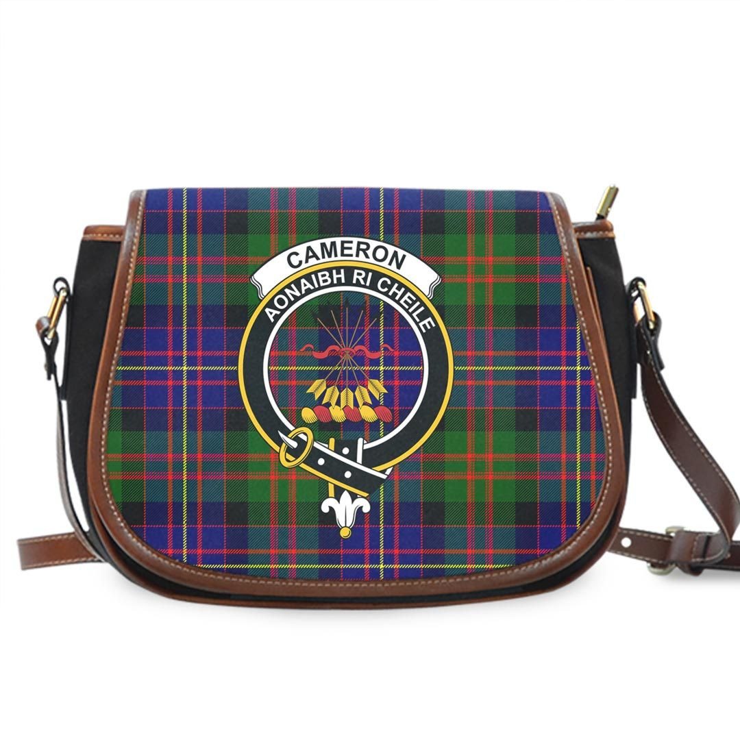 Cameron of Erracht Modern Tartan Crest Saddle Bag